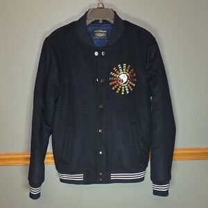 Scotch & Soda Men's Black Bomber Jacket with Colorful Logo